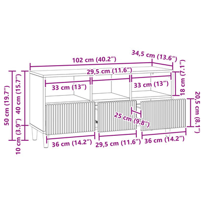 vidaXL TV Cabinet Sonoma Oak 102 x 34.5 x 50 cm Engineered Wood