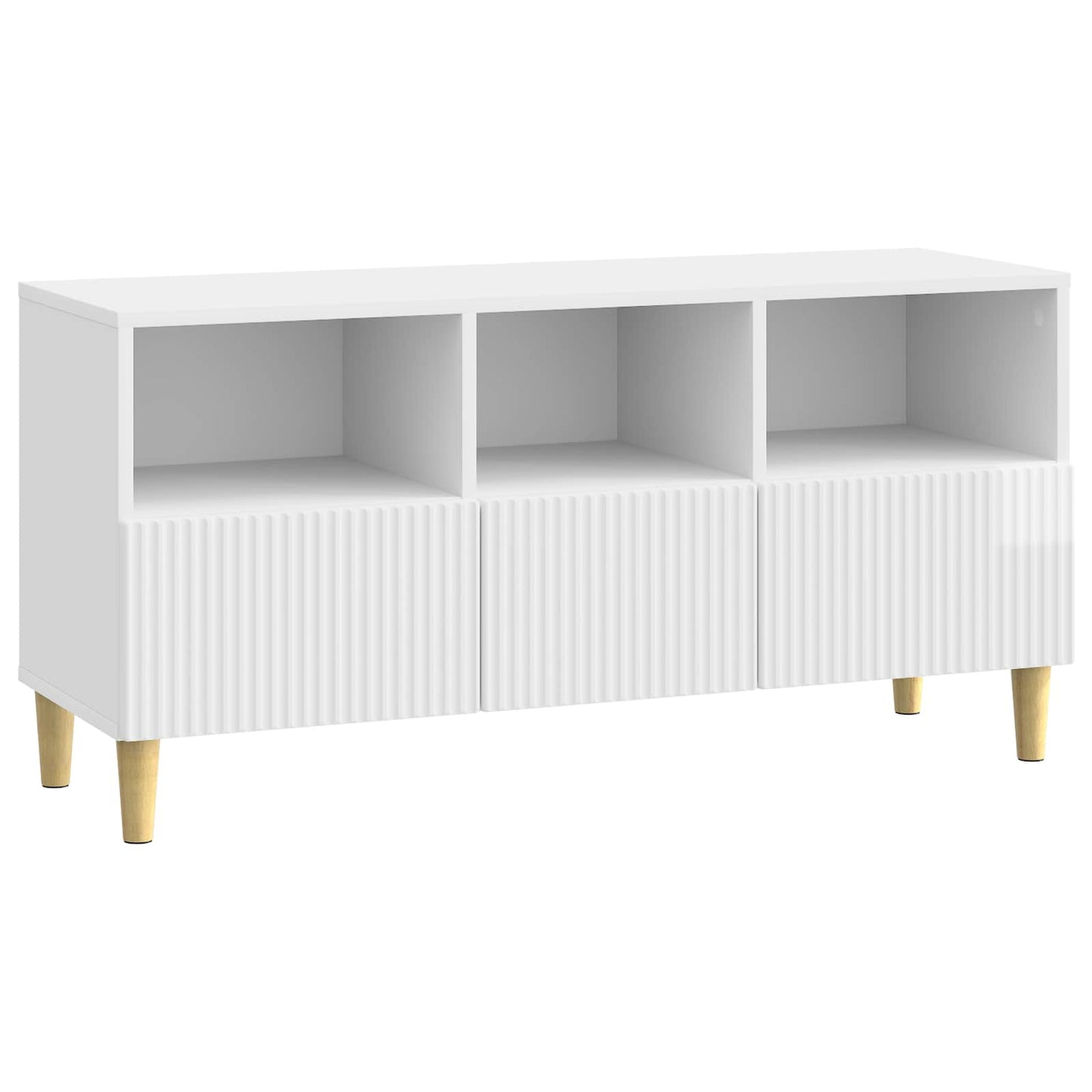 vidaXL TV Cabinet High Gloss White 102 x 34.5 x 50 cm Engineered Wood
