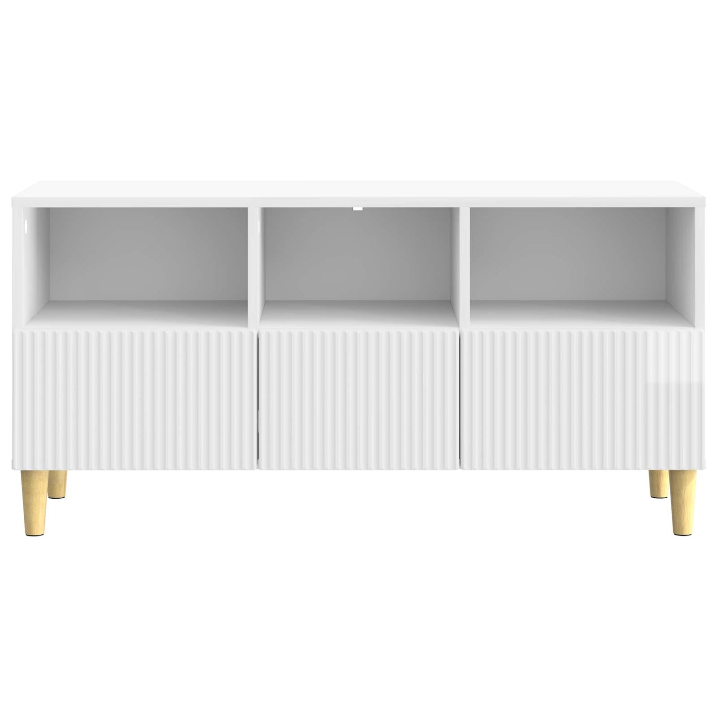 vidaXL TV Cabinet High Gloss White 102 x 34.5 x 50 cm Engineered Wood