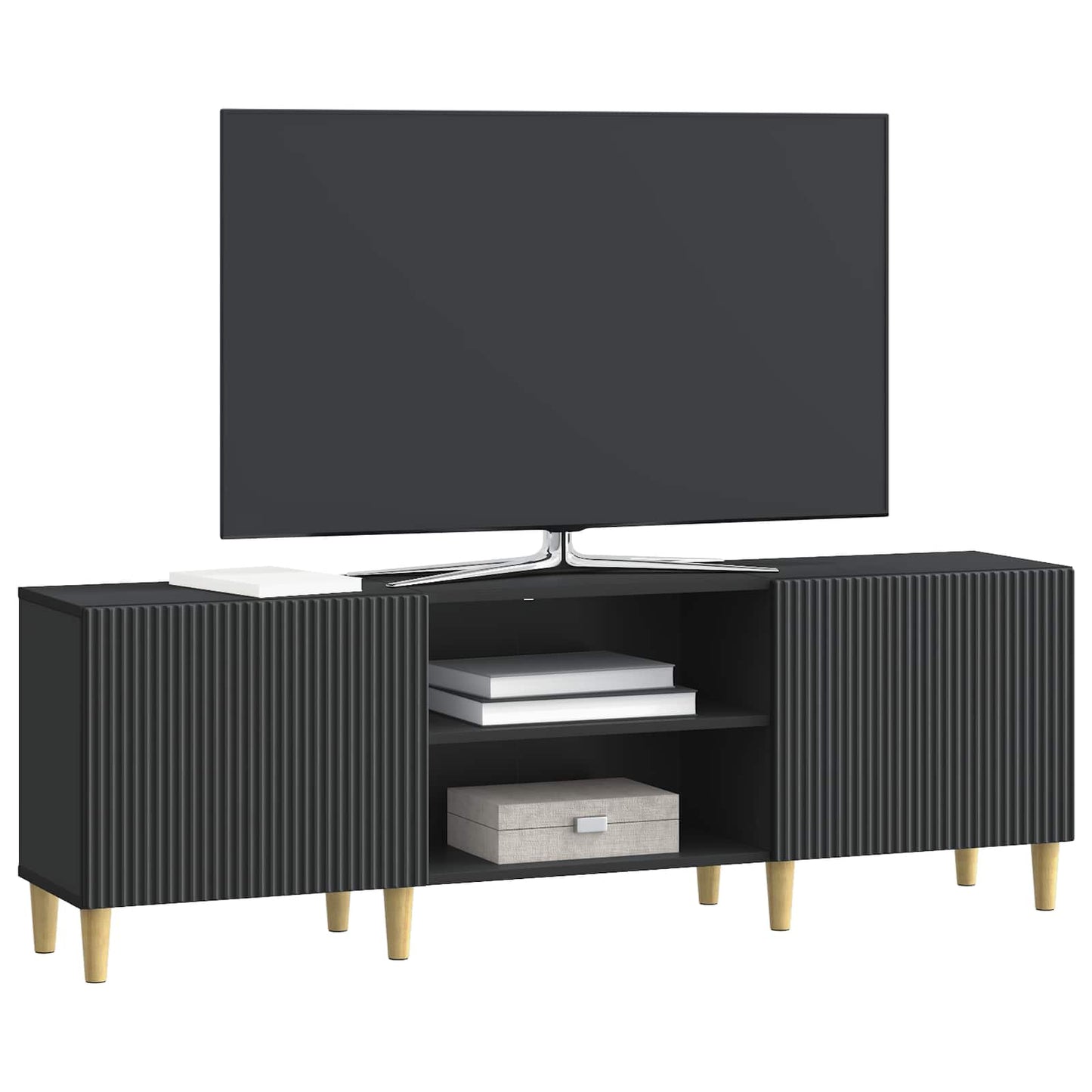 vidaXL TV Cabinet Black 150 x 31 x 50 cm Engineered Wood