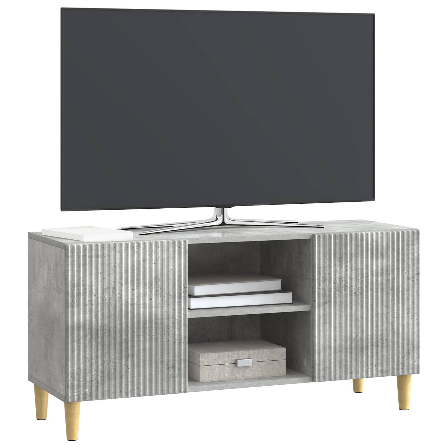 vidaXL TV Cabinet Concrete Grey 102 x 34.5 x 50 cm Engineered Wood
