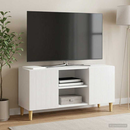 vidaXL TV Cabinet High Gloss White 102 x 34.5 x 50 cm Engineered Wood