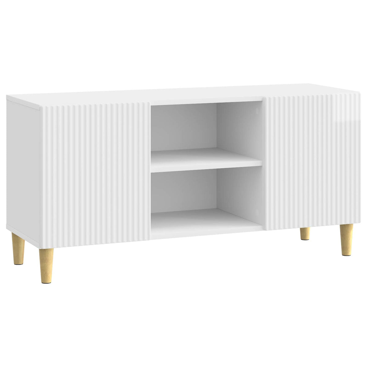 vidaXL TV Cabinet 102 x 34.5 x 50 cm High Gloss White Engineered Wood