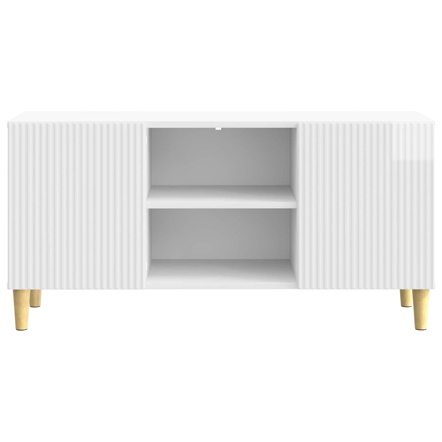 vidaXL TV Cabinet High Gloss White 102 x 34.5 x 50 cm Engineered Wood