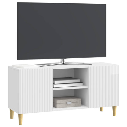 vidaXL TV Cabinet High Gloss White 102 x 34.5 x 50 cm Engineered Wood