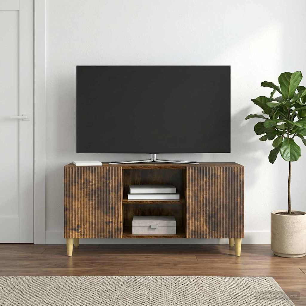 vidaXL TV Cabinet Smoked Oak 102 x 34.5 x 50 cm Engineered Wood
