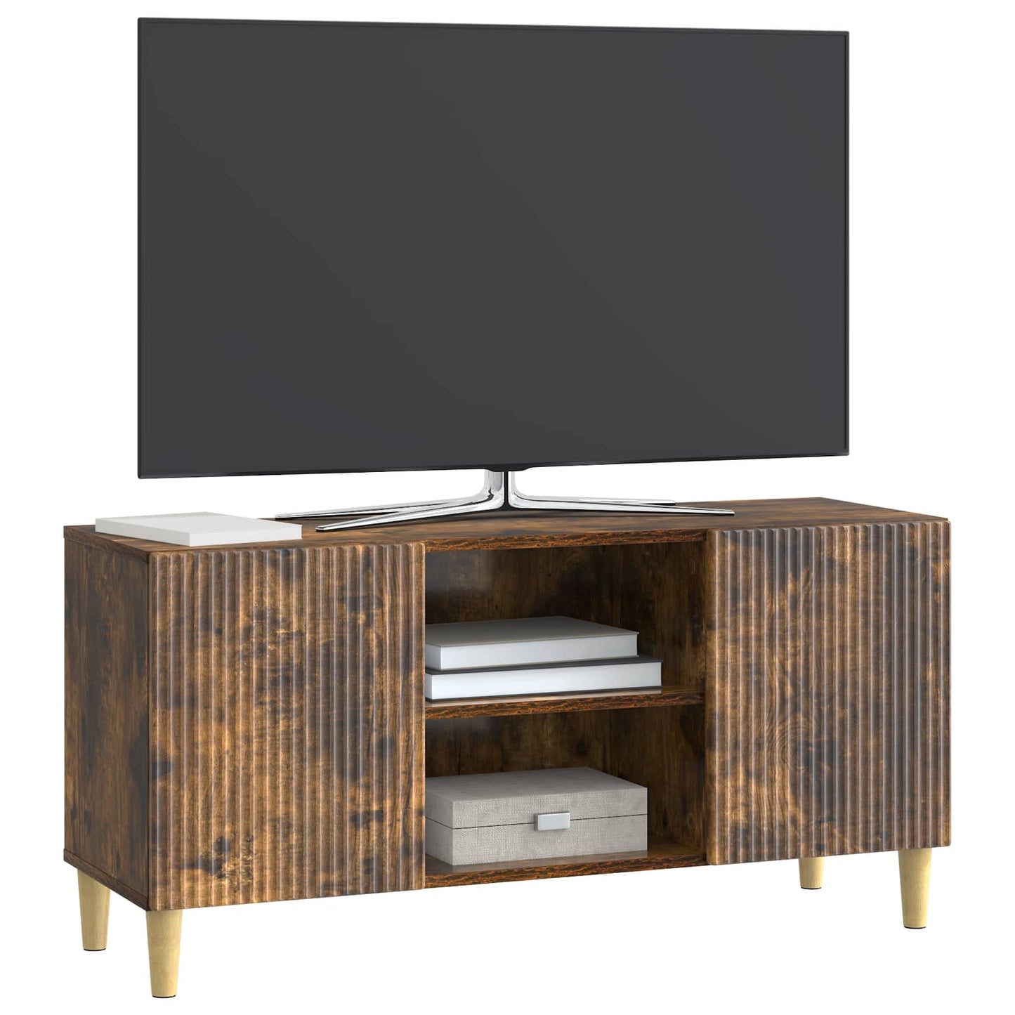 vidaXL TV Cabinet Smoked Oak 102 x 34.5 x 50 cm Engineered Wood