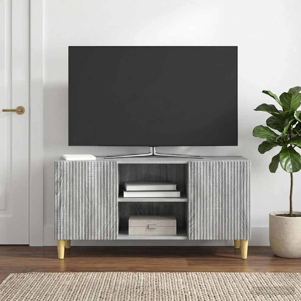 vidaXL TV Cabinet Grey Sonoma 102 x 34.5 x 50 cm Engineered Wood