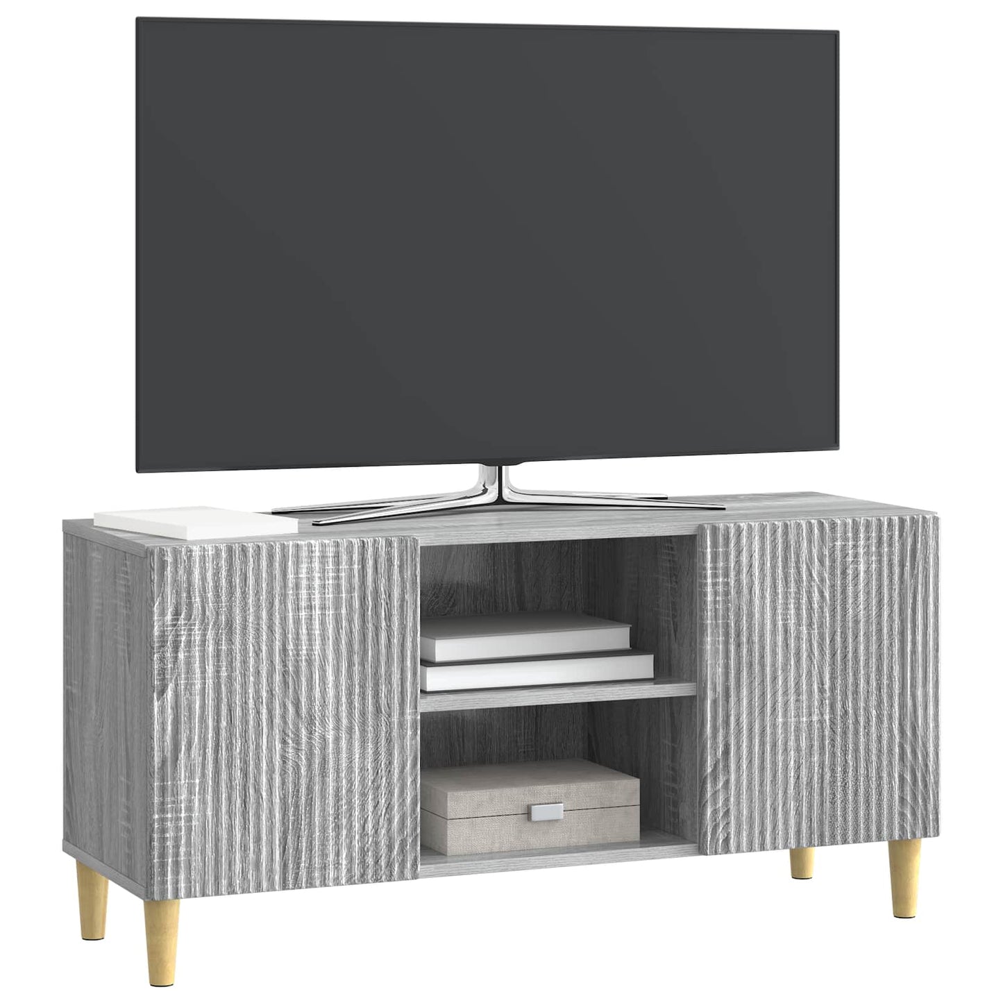 vidaXL TV Cabinet Grey Sonoma 102 x 34.5 x 50 cm Engineered Wood