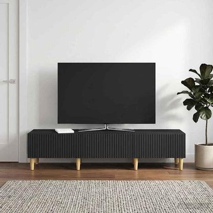 vidaXL TV Cabinet with Drawer Black 147 x 34.5 x 30 cm Engineered Wood
