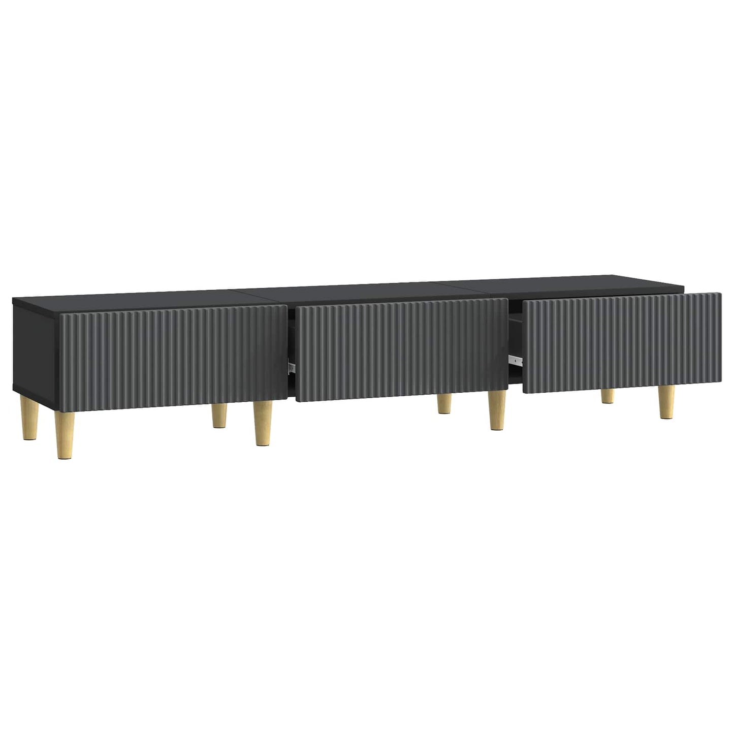 vidaXL TV Cabinet with Drawer Black 147 x 34.5 x 30 cm Engineered Wood