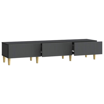 vidaXL TV Cabinet with Drawer Black 147 x 34.5 x 30 cm Engineered Wood