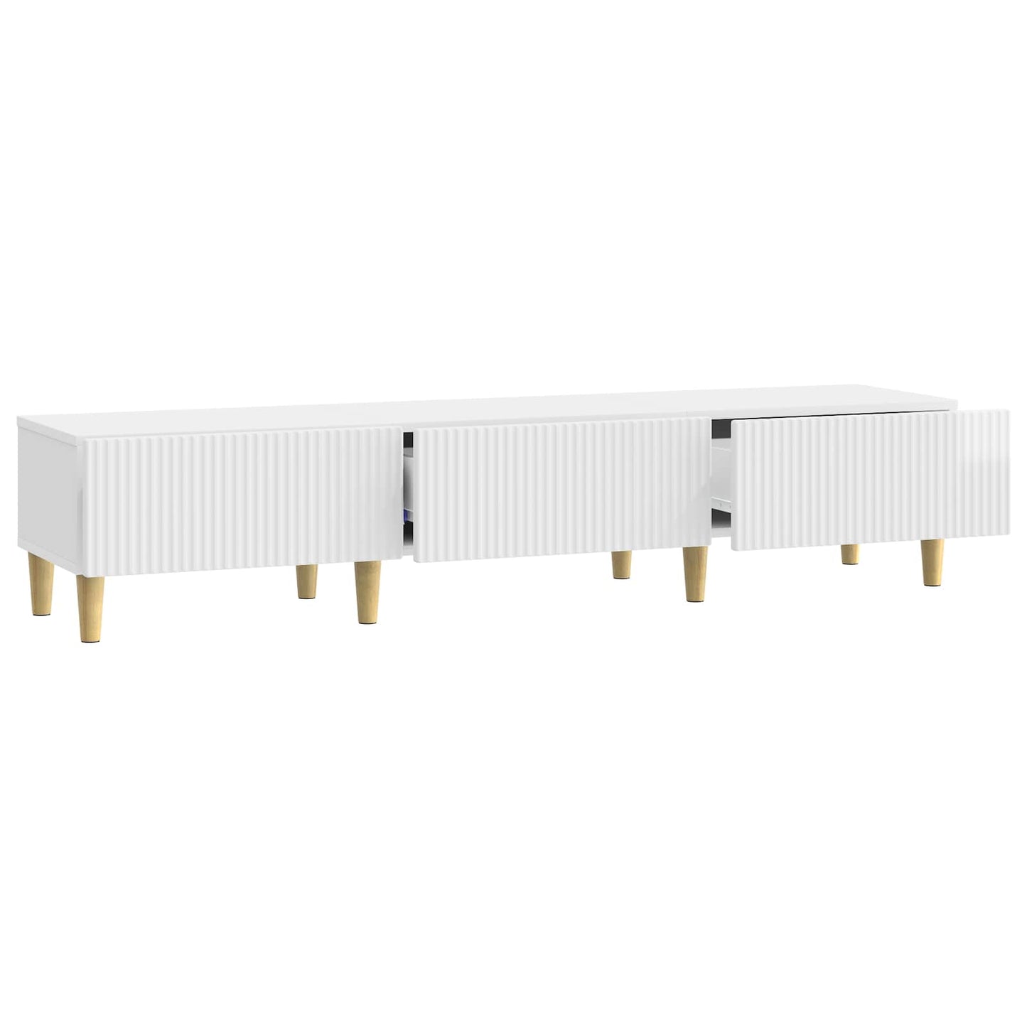 vidaXL TV Cabinet High Gloss White 147 x 34.5 x 30 cm Engineered Wood