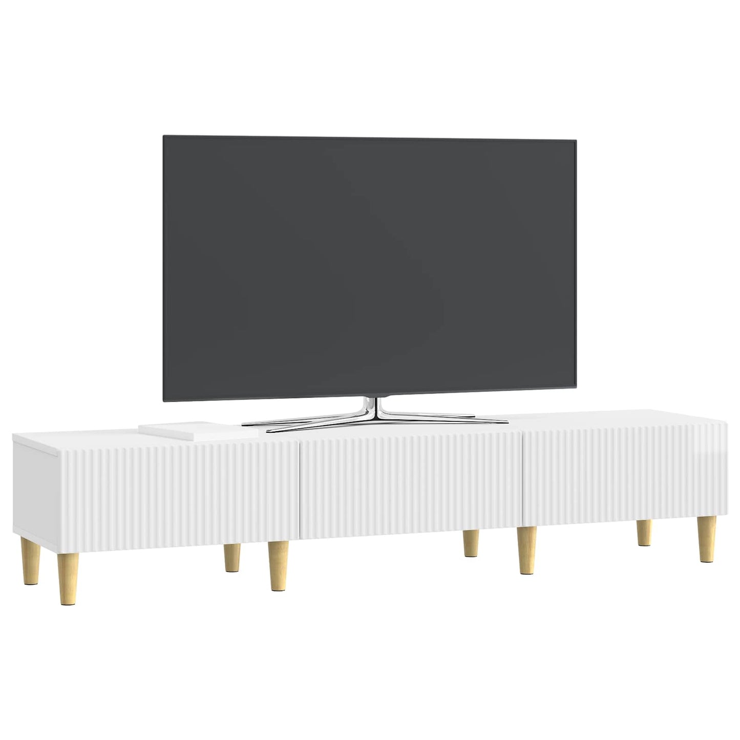 vidaXL TV Cabinet High Gloss White 147 x 34.5 x 30 cm Engineered Wood
