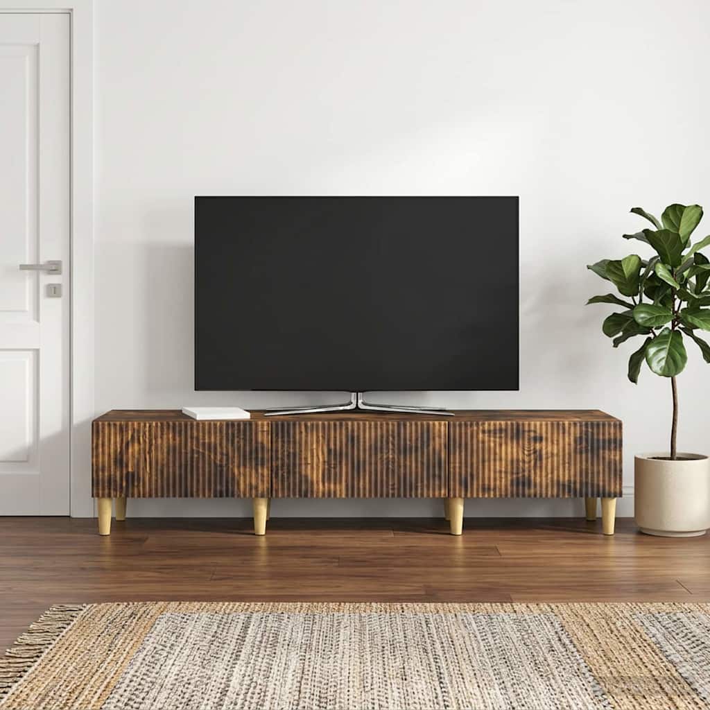 vidaXL TV Cabinet Smoked Oak 147 x 34.5 x 30 cm Engineered Wood