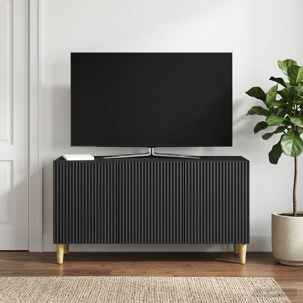 vidaXL TV Cabinet Black 99 x 34.5 x 50 cm Engineered Wood