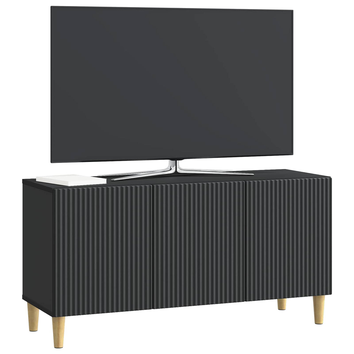 vidaXL TV Cabinet 99 x 34.5 x 50 cm Black Engineered Wood