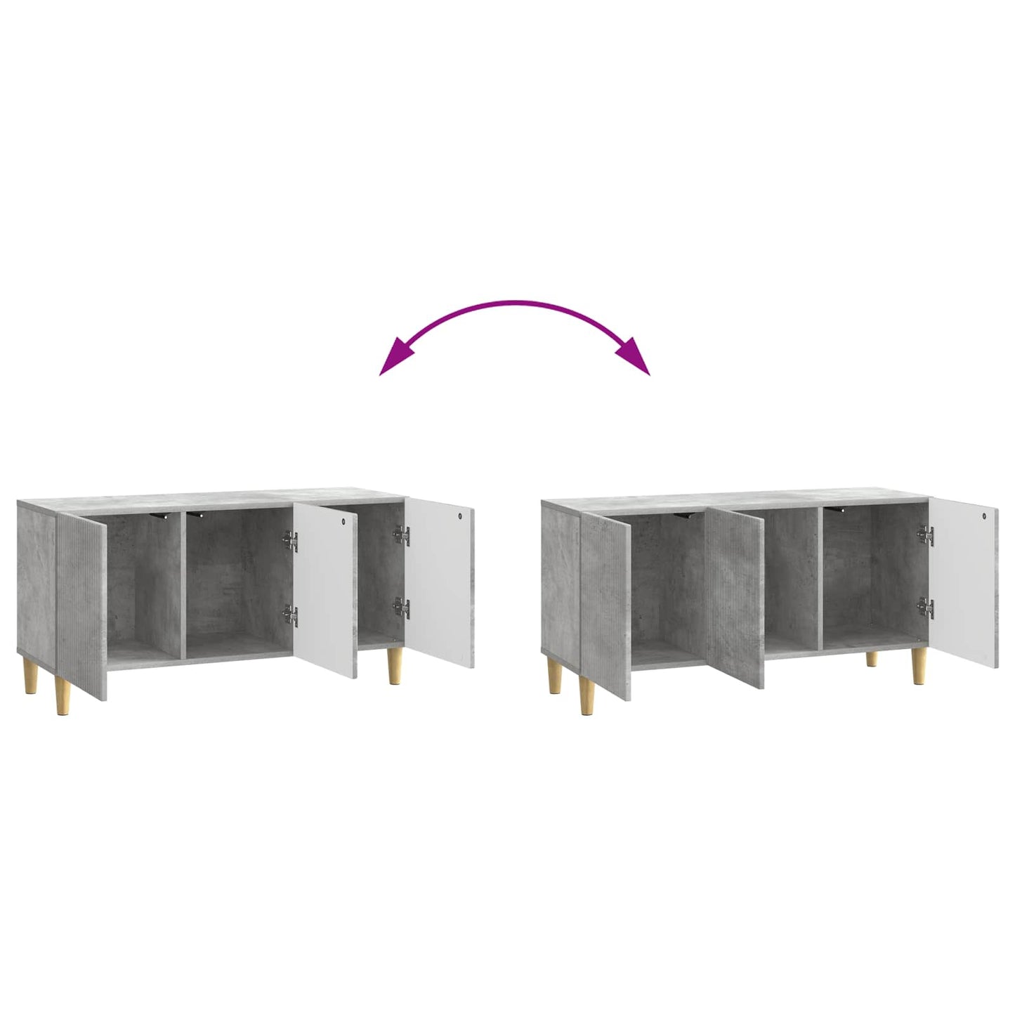 vidaXL TV Cabinet Concrete Grey 99 x 34.5 x 50 cm Engineered Wood