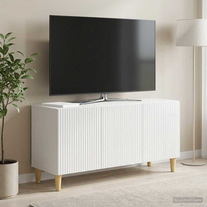 vidaXL TV Cabinet High Gloss White 99 x 34.5 x 50 cm Engineered Wood