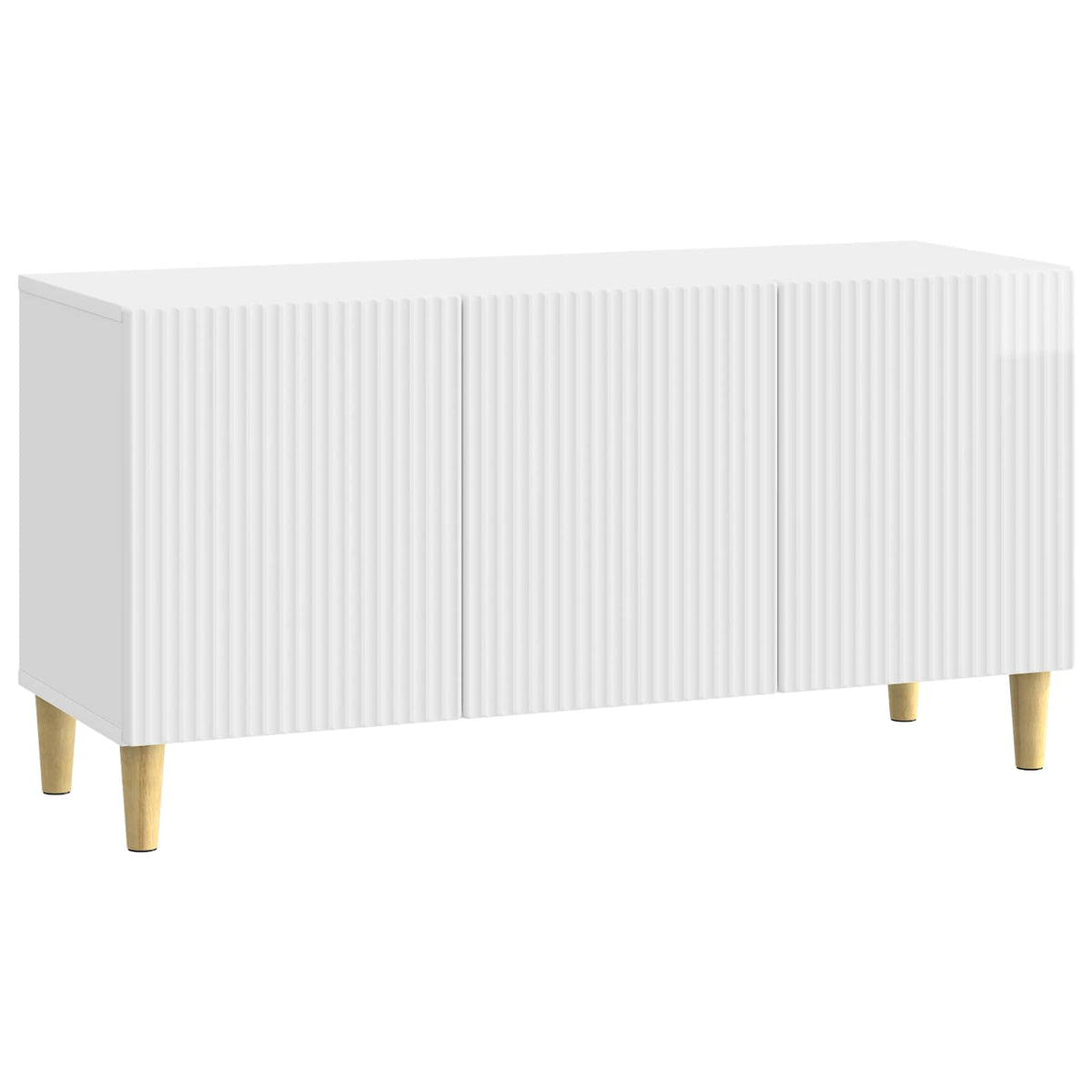 vidaXL TV Cabinet 99 x 34.5 x 50 cm High Gloss White Engineered Wood