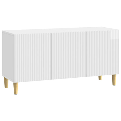 vidaXL TV Cabinet 99 x 34.5 x 50 cm High Gloss White Engineered Wood
