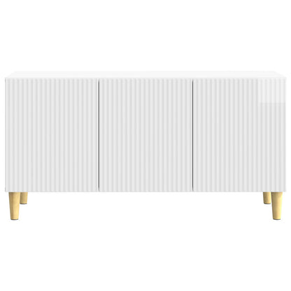 vidaXL TV Cabinet High Gloss White 99 x 34.5 x 50 cm Engineered Wood