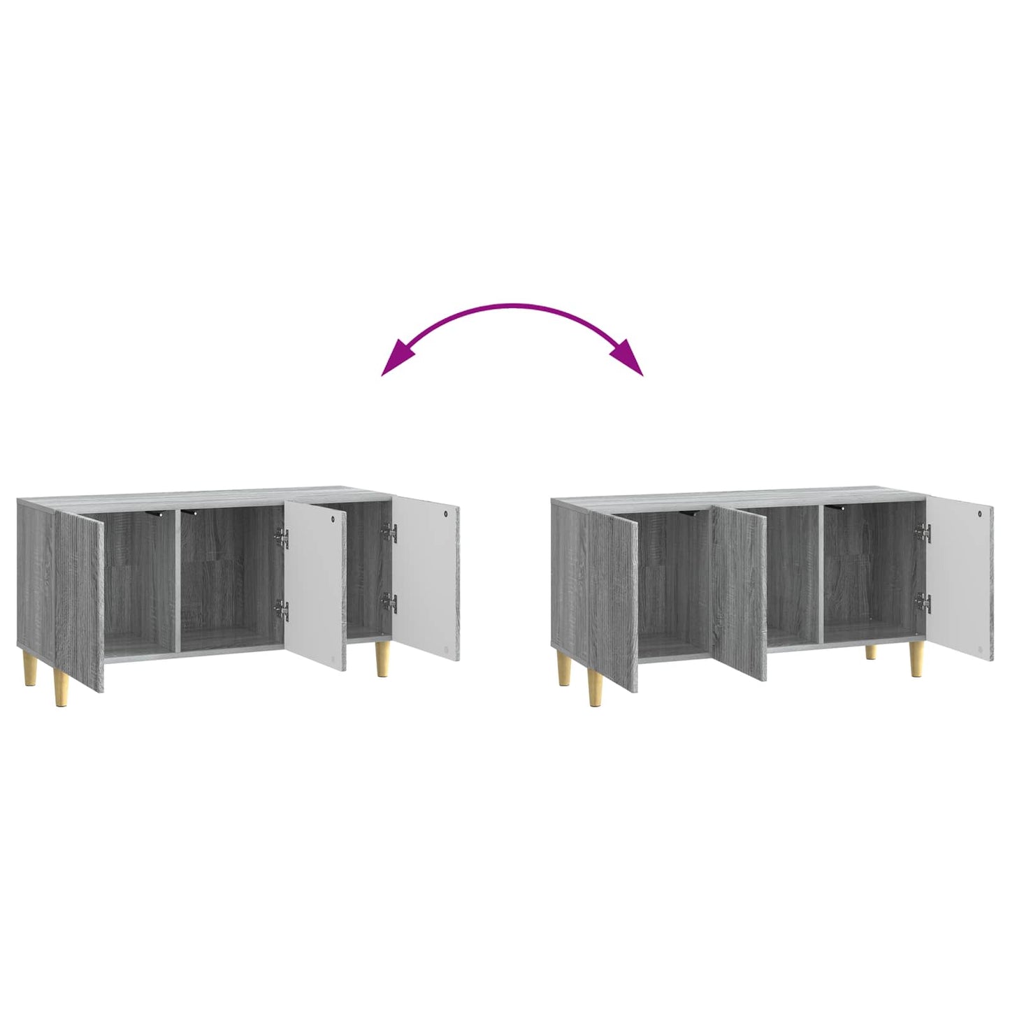 vidaXL TV Cabinet 99 x 34.5 x 50 cm Grey Sonoma Engineered Wood