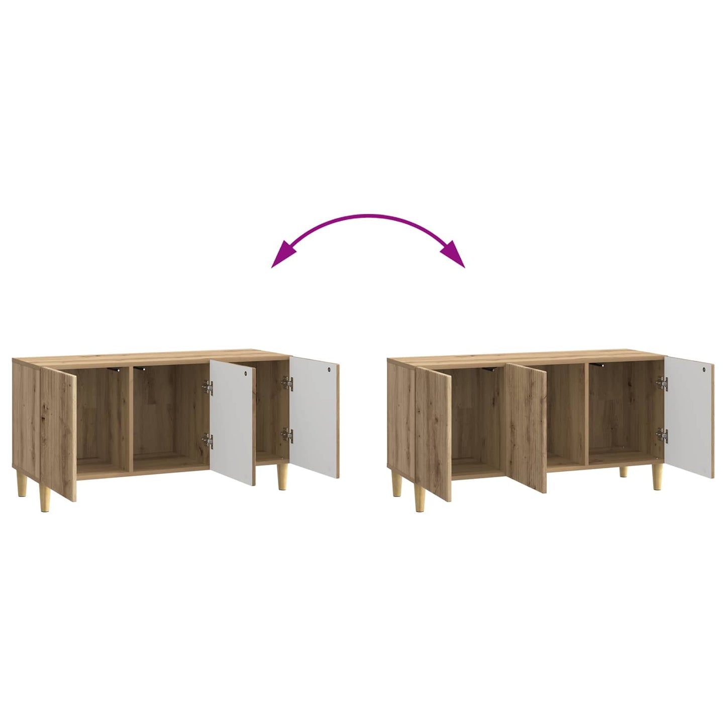 vidaXL TV Cabinet Artisan Oak 99 x 34.5 x 50 cm Engineered Wood