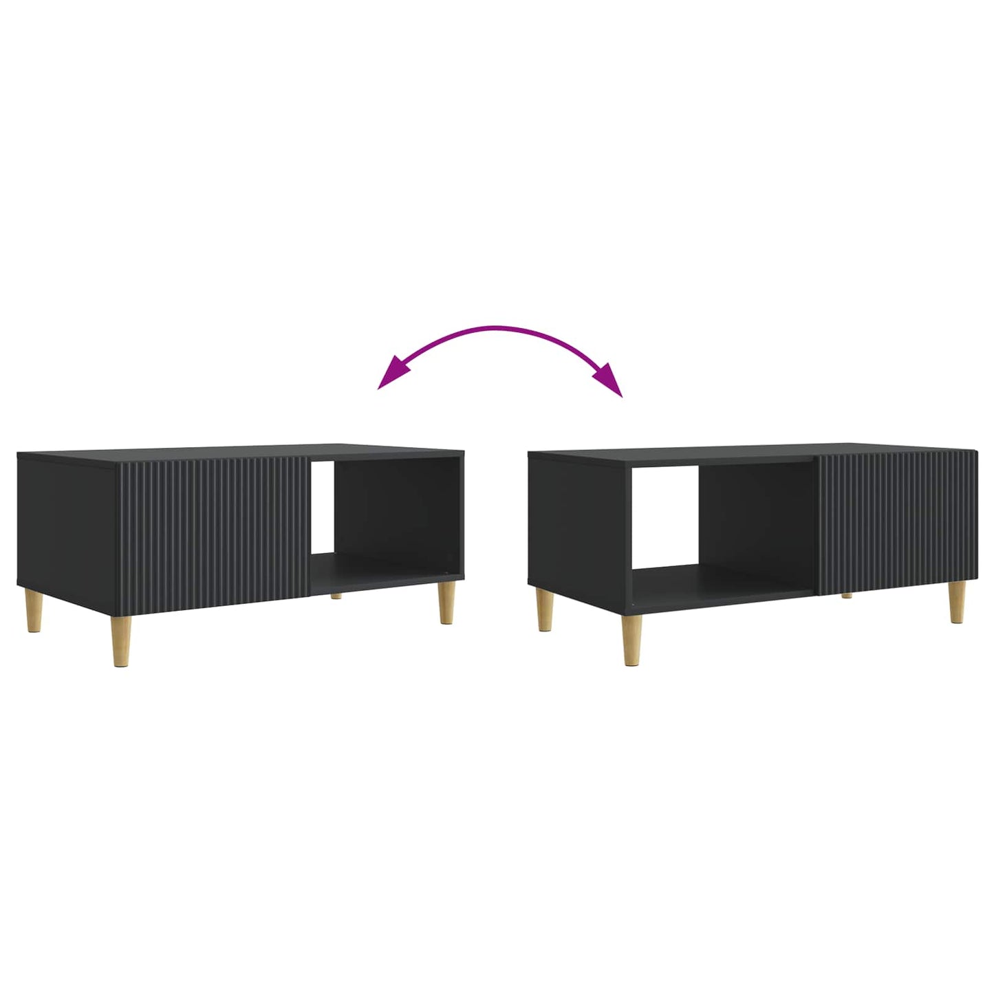 vidaXL Coffee Table Black 90 x 50 x 40 cm Engineered Wood