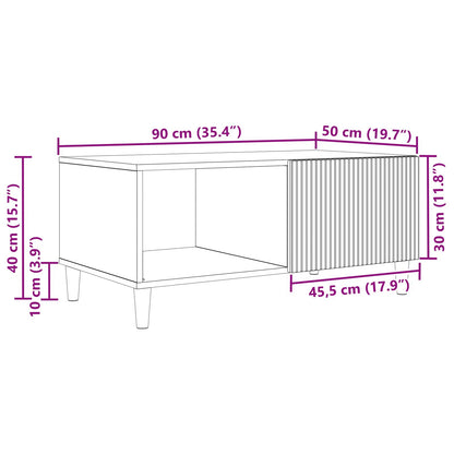 vidaXL Coffee Table Sonoma Oak 90 x 50 x 40 cm Engineered Wood