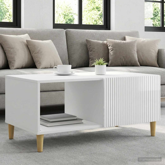 vidaXL Coffee Table High Gloss White 90 x 50 x 40 cm Engineered Wood