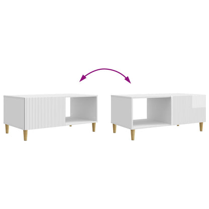 vidaXL Coffee Table High Gloss White 90 x 50 x 40 cm Engineered Wood