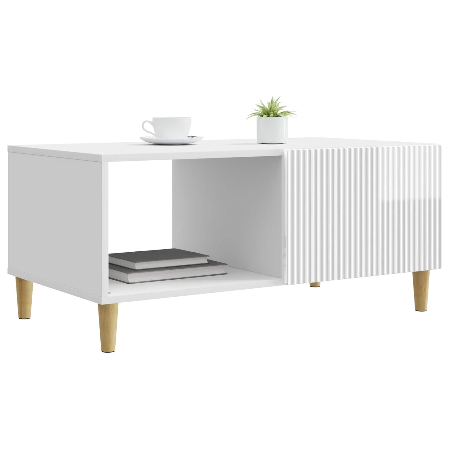 vidaXL Coffee Table High Gloss White 90 x 50 x 40 cm Engineered Wood