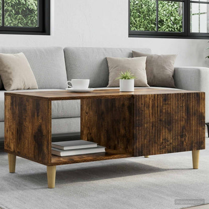 vidaXL Coffee Table Smoked Oak 90 x 50 x 40 cm Engineered Wood