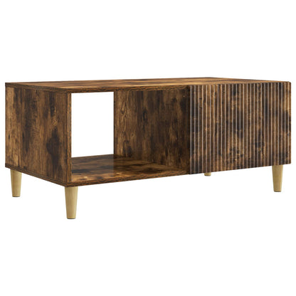 vidaXL Coffee Table Smoked Oak 90 x 50 x 40 cm Engineered Wood
