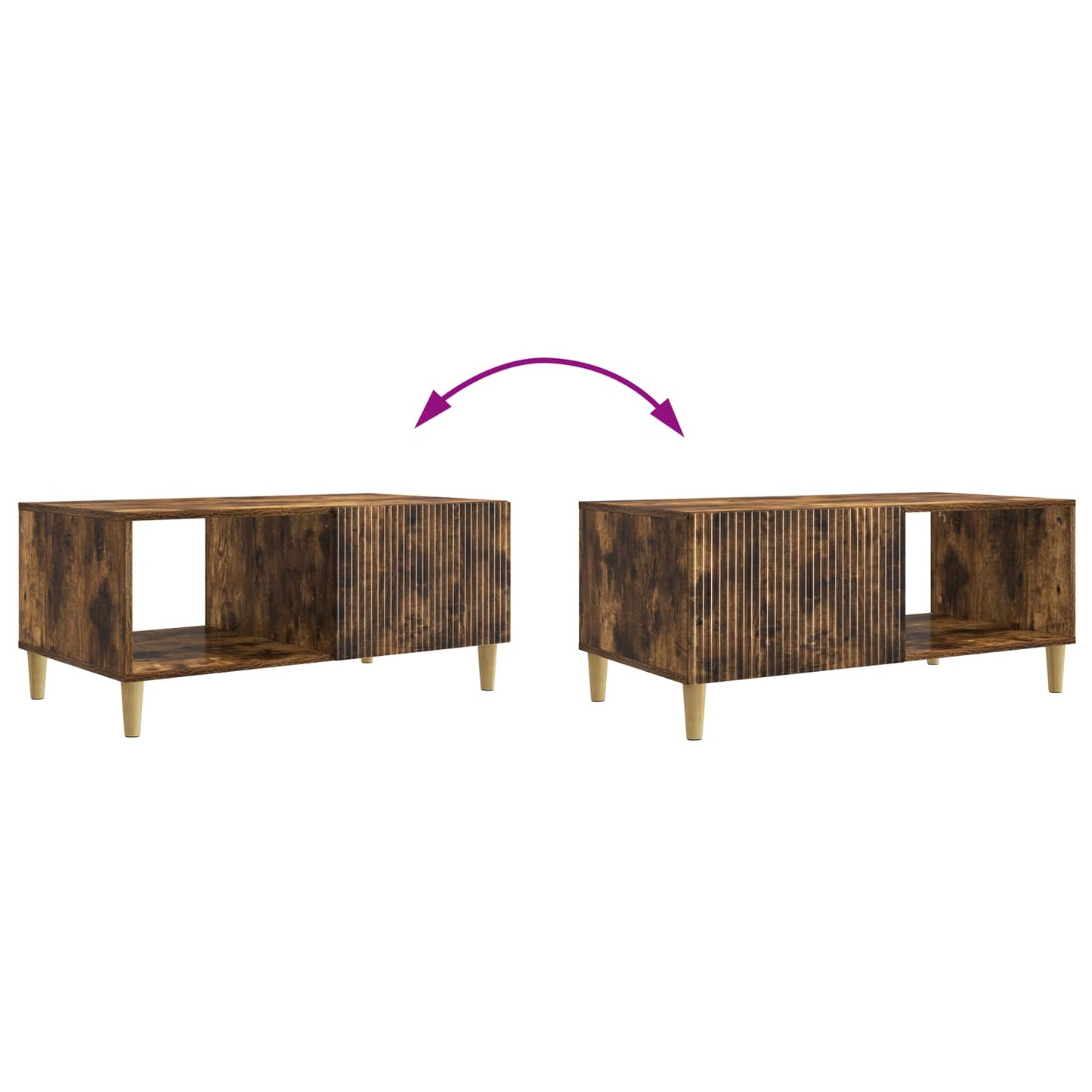 vidaXL Coffee Table Smoked Oak 90 x 50 x 40 cm Engineered Wood
