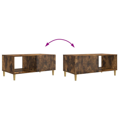 vidaXL Coffee Table Smoked Oak 90 x 50 x 40 cm Engineered Wood