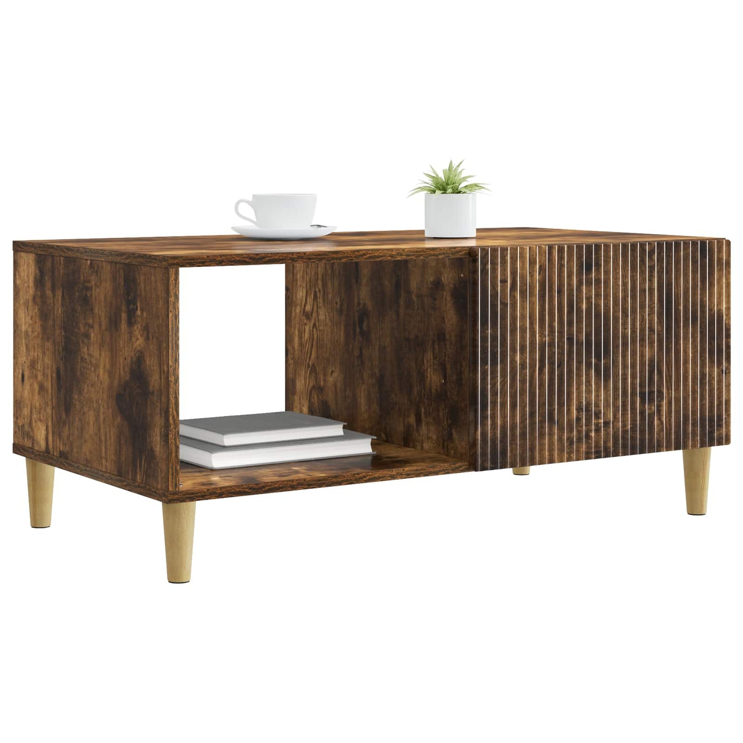 vidaXL Coffee Table Smoked Oak 90 x 50 x 40 cm Engineered Wood