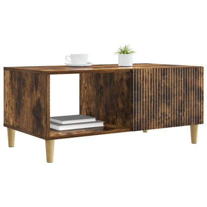 vidaXL Coffee Table Smoked Oak 90 x 50 x 40 cm Engineered Wood
