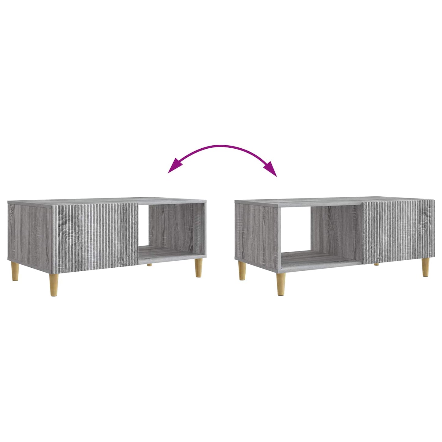 vidaXL Coffee Table Grey Sonoma 90 x 50 x 40 cm Engineered Wood