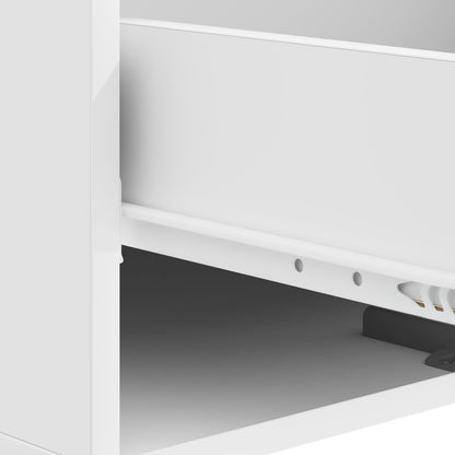 vidaXL Coffee Table with Drawer White 49 x 50 x 40 cm Engineered Wood