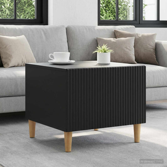 vidaXL Coffee Table with Drawer Black 49 x 50 x 40 cm Engineered Wood