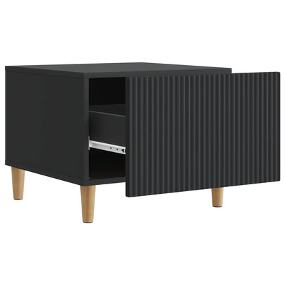 vidaXL Coffee Table with Drawer Black 49 x 50 x 40 cm Engineered Wood