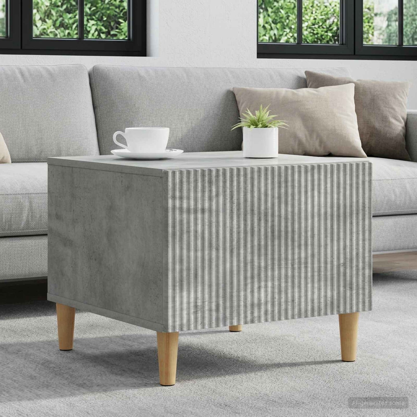 vidaXL Coffee Table Concrete Grey 49 x 50 x 40 cm Engineered Wood