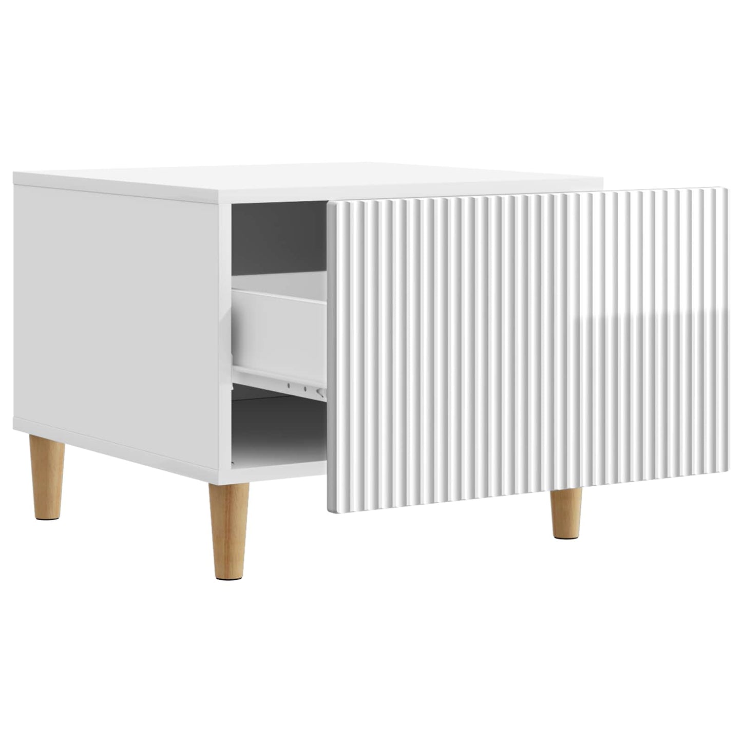 vidaXL Coffee Table High Gloss White 49 x 50 x 40 cm Engineered Wood