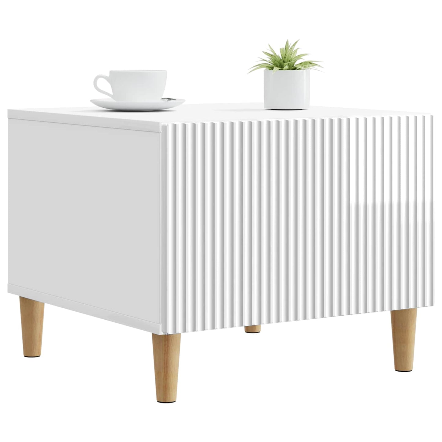 vidaXL Coffee Table High Gloss White 49 x 50 x 40 cm Engineered Wood