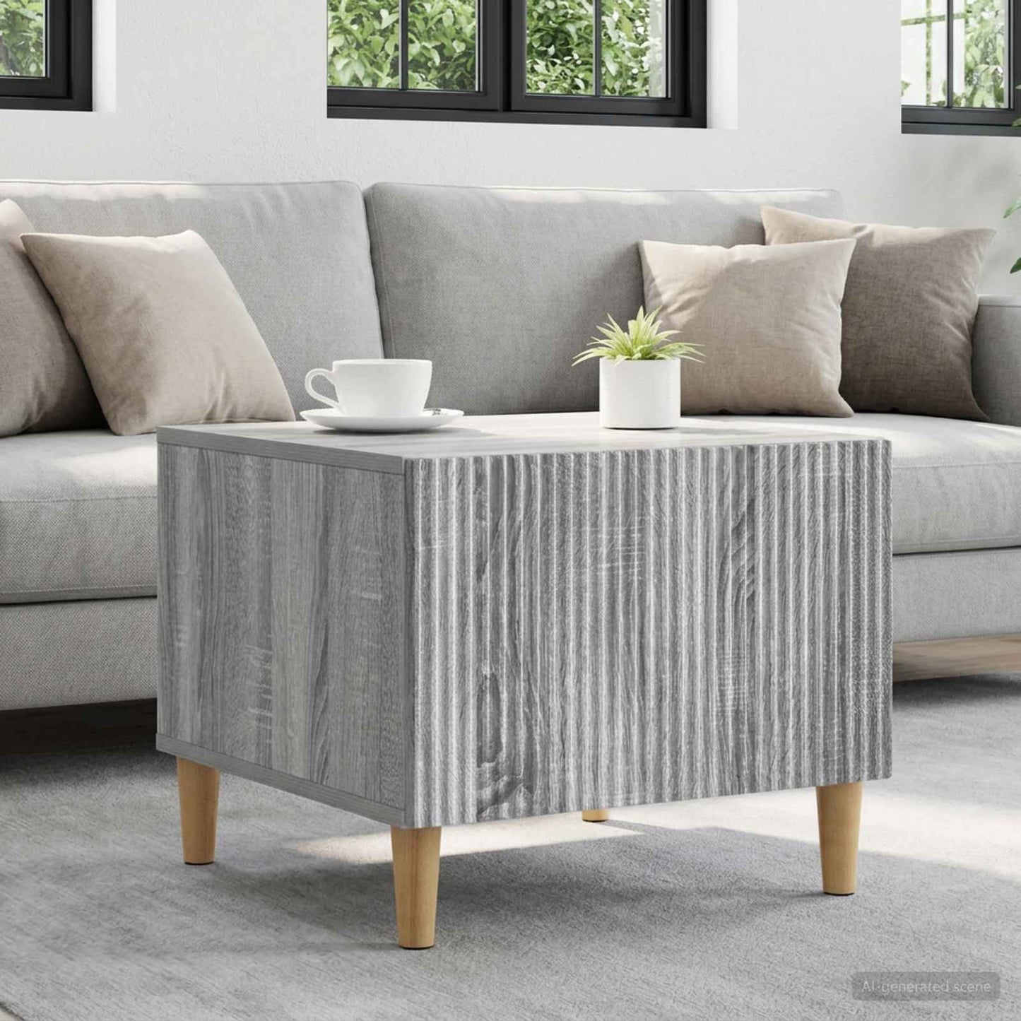 vidaXL Coffee Table Grey Sonoma 49 x 50 x 40 cm Engineered Wood