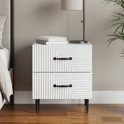 vidaXL Bedside Cabinet White 43 x 34.5 x 47.5 cm Engineered Wood
