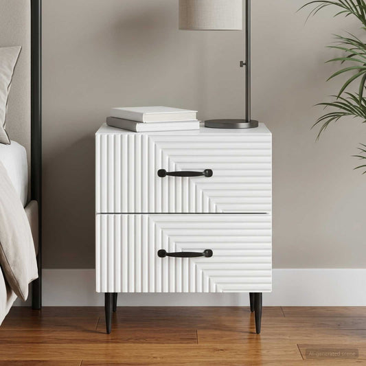 vidaXL Bedside Cabinet White 43 x 34.5 x 47.5 cm Engineered Wood