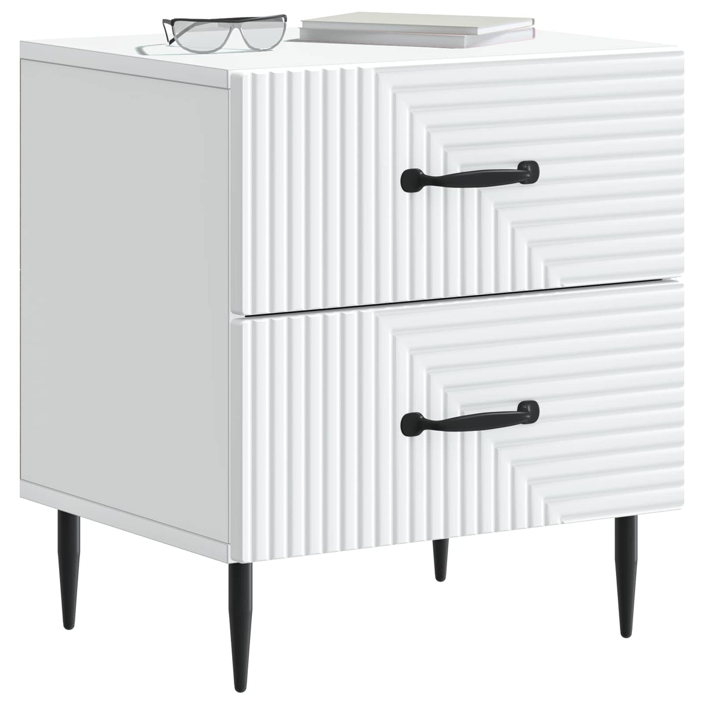 vidaXL Bedside Cabinet White 43 x 34.5 x 47.5 cm Engineered Wood